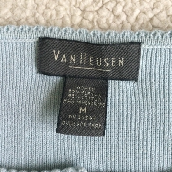 Vintage Van Heusen Cardigan Sweater Light Blue - Sz Medium - Picture 11 of 11